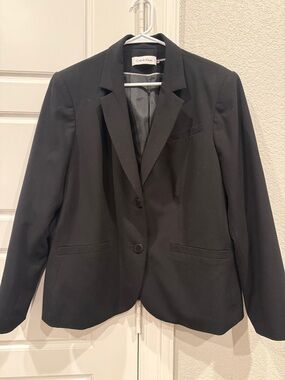 Calvin Klein Black Classic Two-Button Blazer